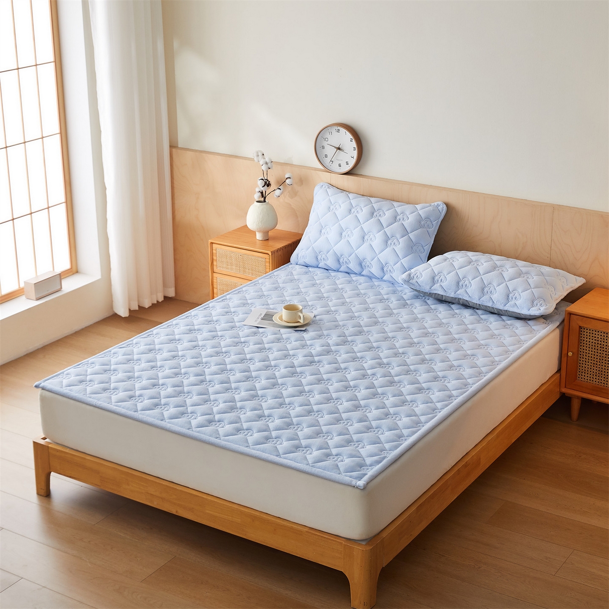 91家纺网 家纺一手货源 找家纺 布卢姆床垫 2025新款牛奶绵绒棉花床褥床护垫-灵蕴 灵蕴-天空蓝