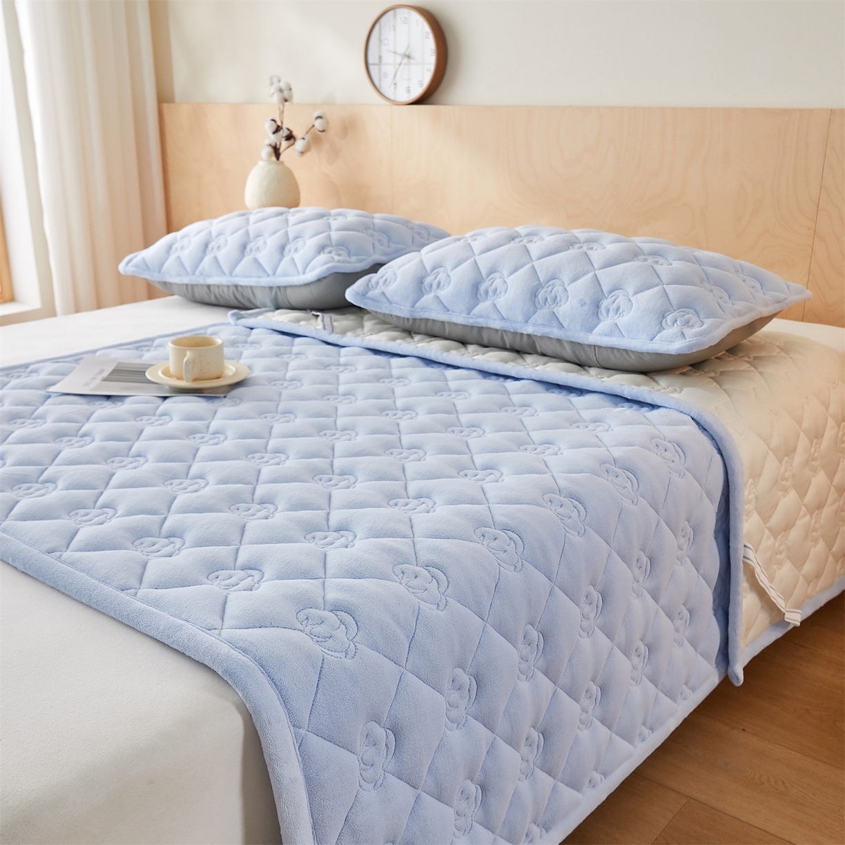 91家纺网 家纺一手货源 找家纺 布卢姆床垫 2025新款牛奶绵绒棉花床褥床护垫-灵蕴 灵蕴-天空蓝