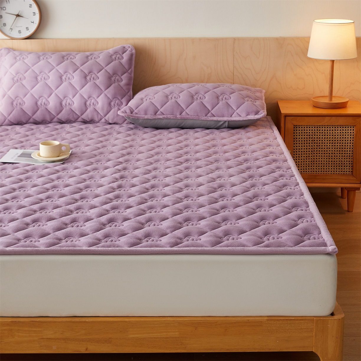 91家纺网 家纺一手货源 找家纺 布卢姆床垫 2025新款牛奶绵绒棉花床褥床护垫-灵蕴 灵蕴-香芋紫