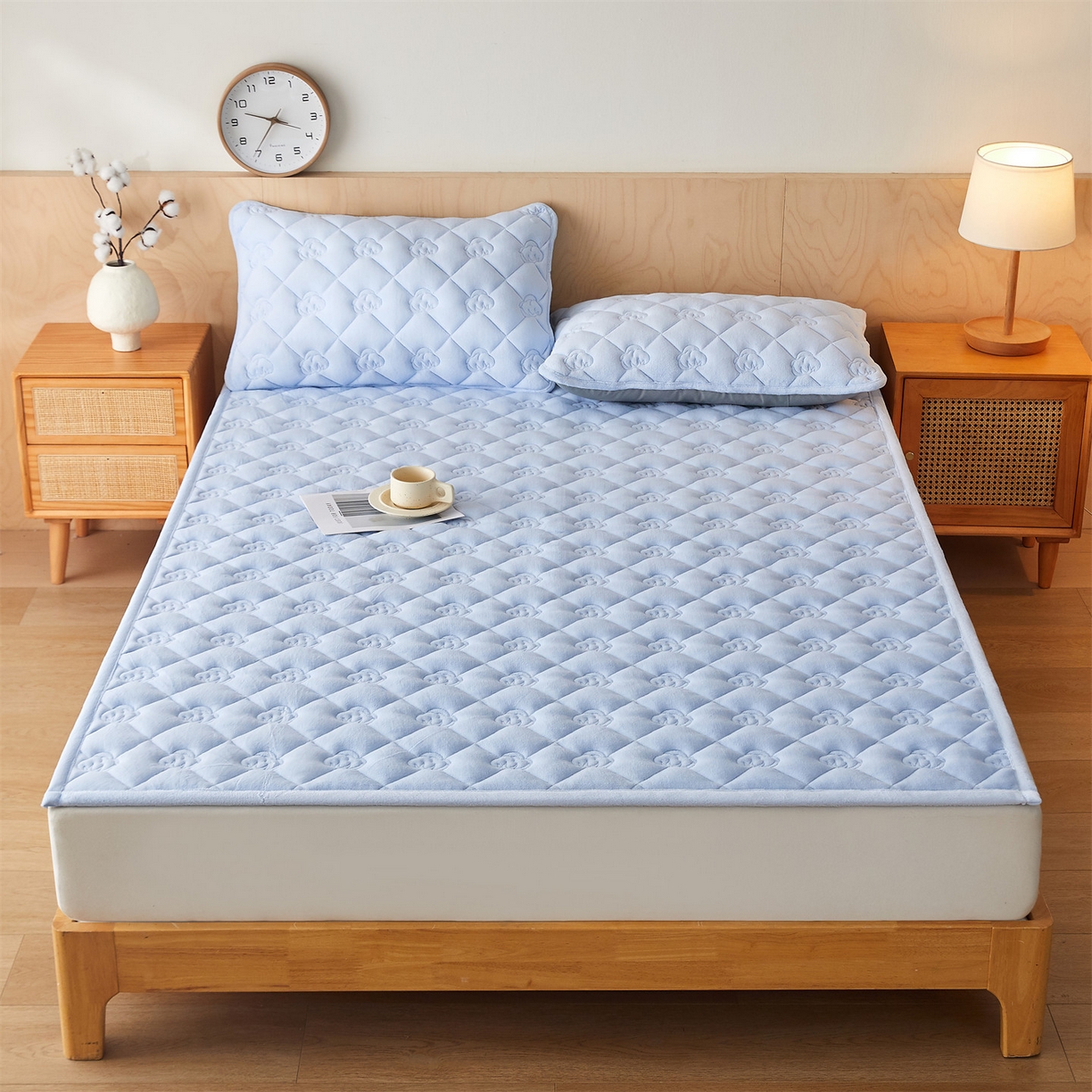 91家纺网 家纺一手货源 找家纺 布卢姆床垫 2025新款牛奶绵绒棉花床褥床护垫-灵蕴 灵蕴-天空蓝