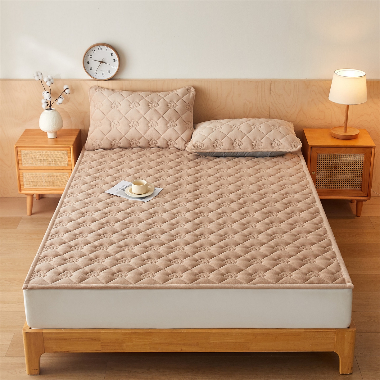 91家纺网 家纺一手货源 找家纺 布卢姆床垫 2025新款牛奶绵绒棉花床褥床护垫-灵蕴 灵蕴-卡其