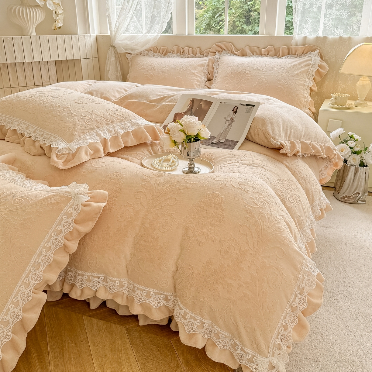 91家纺网 家纺一手货源 找家纺 （总）久久红 2025新款高克重牛奶绒四件套系列