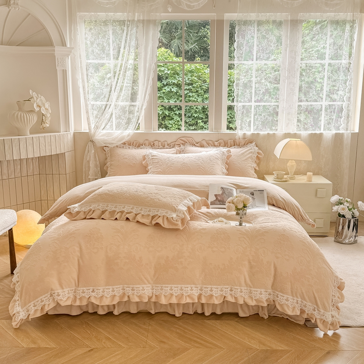 91家纺网 家纺一手货源 找家纺 （总）久久红 2025新款高克重牛奶绒四件套系列