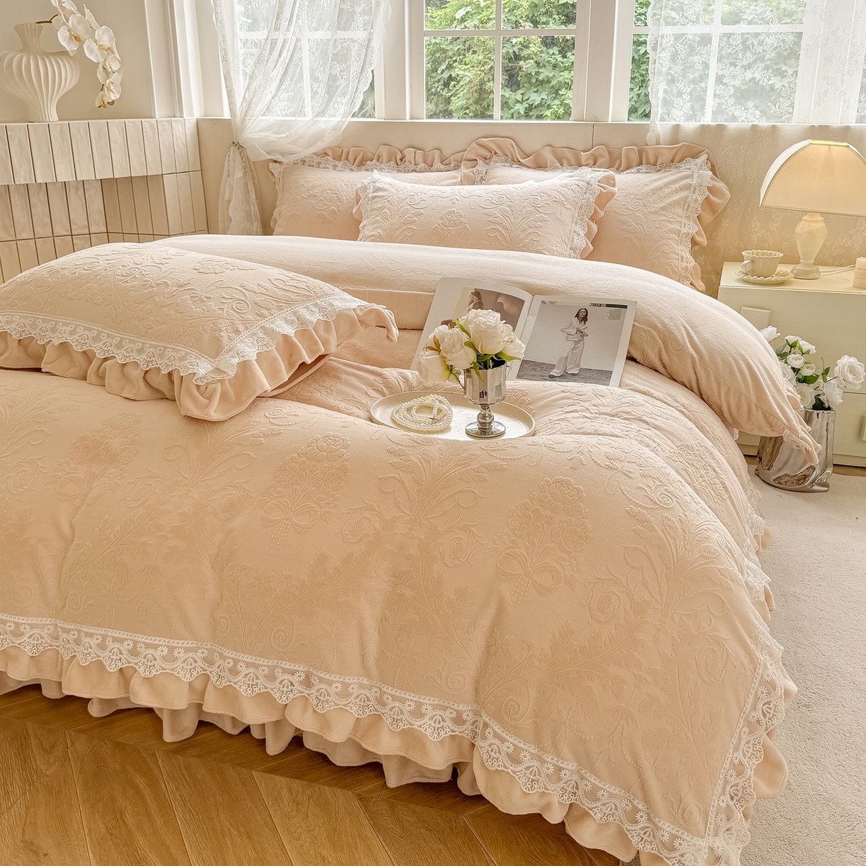 91家纺网 家纺一手货源 找家纺 （总）久久红 2025新款高克重牛奶绒四件套系列