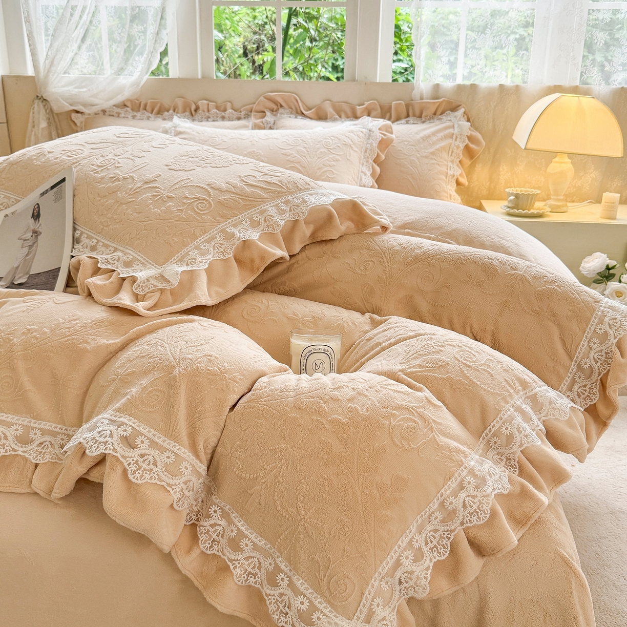 91家纺网 家纺一手货源 找家纺 （总）久久红 2025新款高克重牛奶绒四件套系列