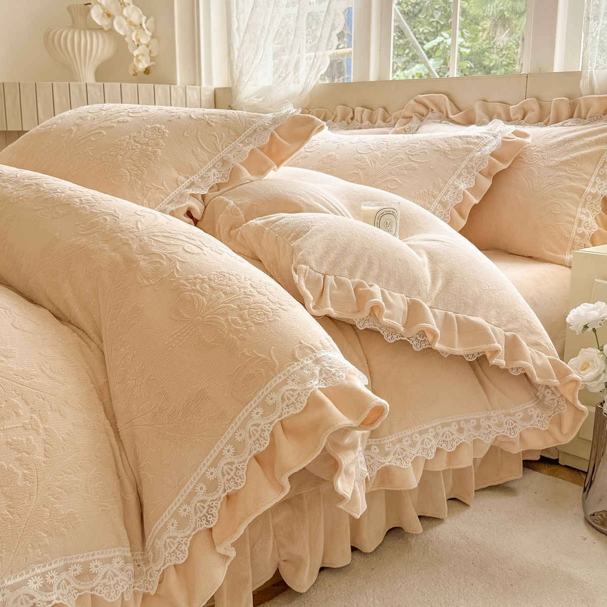 91家纺网 家纺一手货源 找家纺 （总）久久红 2025新款高克重牛奶绒四件套系列