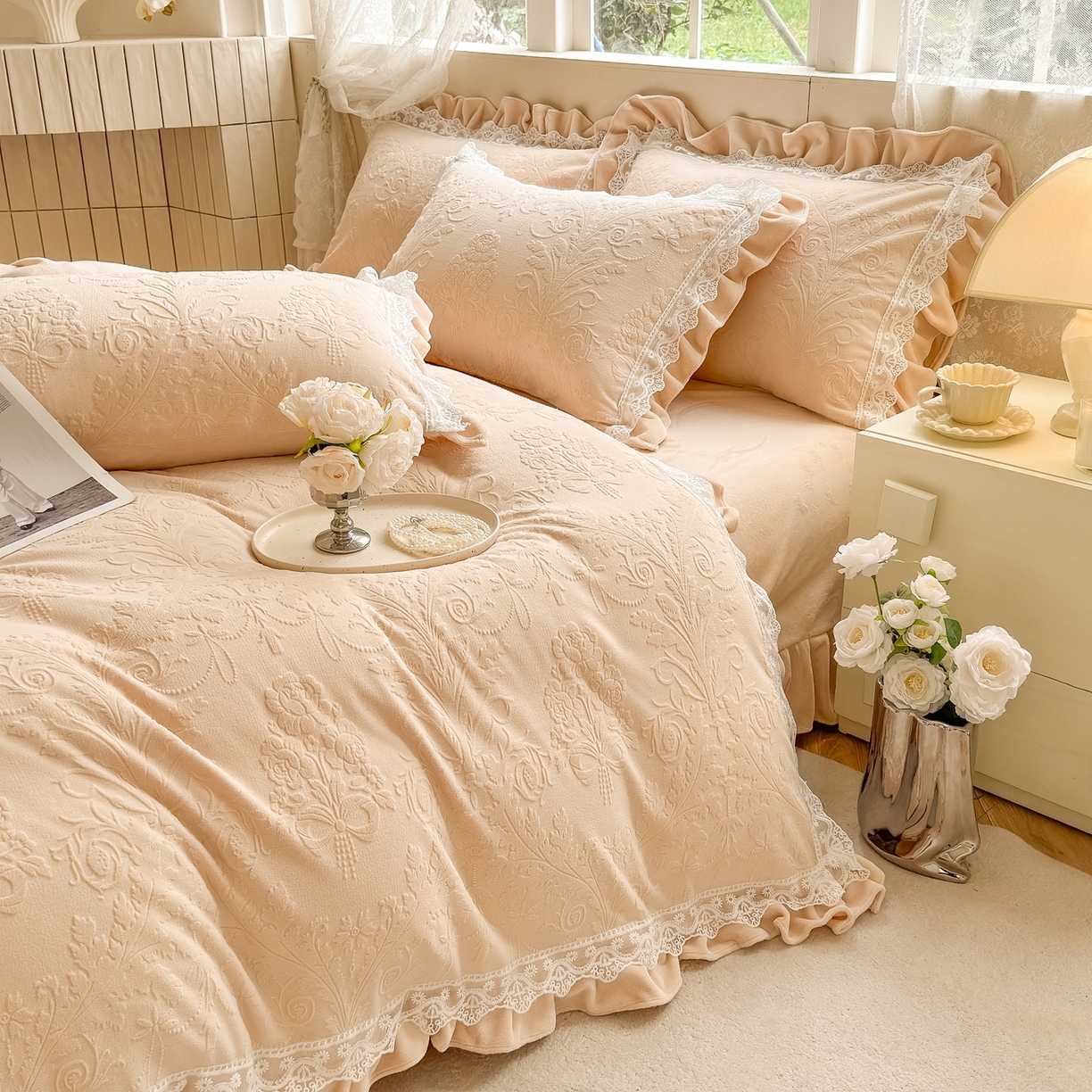 91家纺网 家纺一手货源 找家纺 （总）久久红 2025新款高克重牛奶绒四件套系列