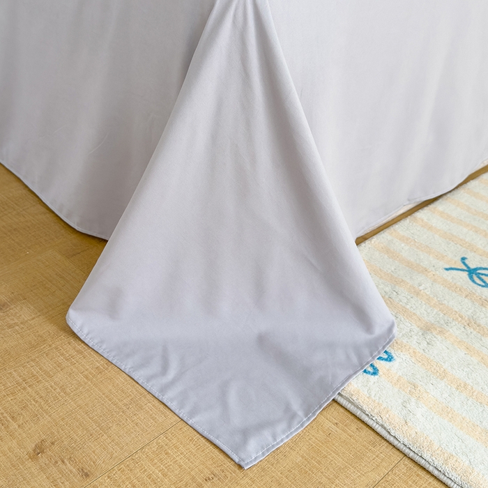 91家纺网 家纺一手货源 找家纺 桔禾家纺 2025新款无印风四件套床单床笠被套被罩纯色水洗棉学生宿舍床上三件套四件套 灰白格