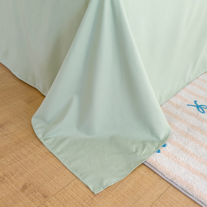 91家纺网 家纺一手货源 找家纺 桔禾家纺 2025新款无印风四件套床单床笠被套被罩纯色水洗棉学生宿舍床上三件套四件套 绿灰格