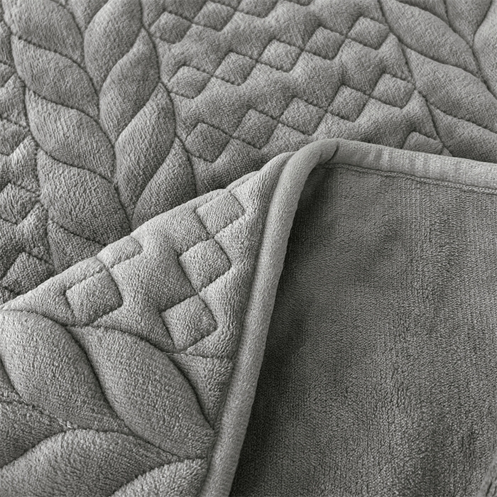 91家纺网 家纺一手货源 找家纺 圣比熊 2025新款A类牛奶绒夹棉床笠床单床盖床罩床护垫床垫保护罩三件套-轻奢 轻奢款-星辰灰