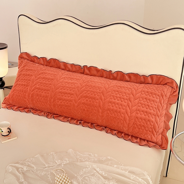 91家纺网 家纺一手货源 找家纺 （总）圣比熊 2025新款A类牛奶绒夹棉花边枕套情侣双人加长枕芯套枕头套-轻奢