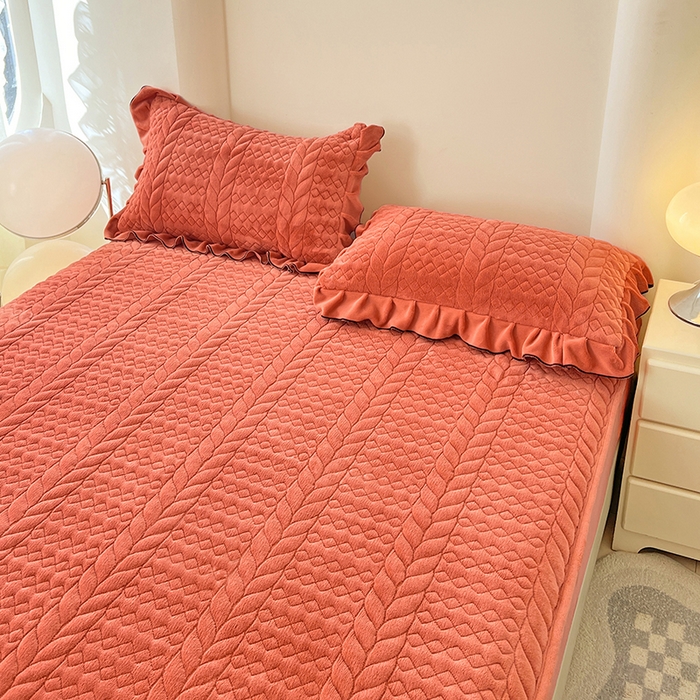 91家纺网 家纺一手货源 找家纺 （总）圣比熊 2025新款A类牛奶绒花边夹棉枕套单人宿舍枕芯套枕头套一对-轻奢