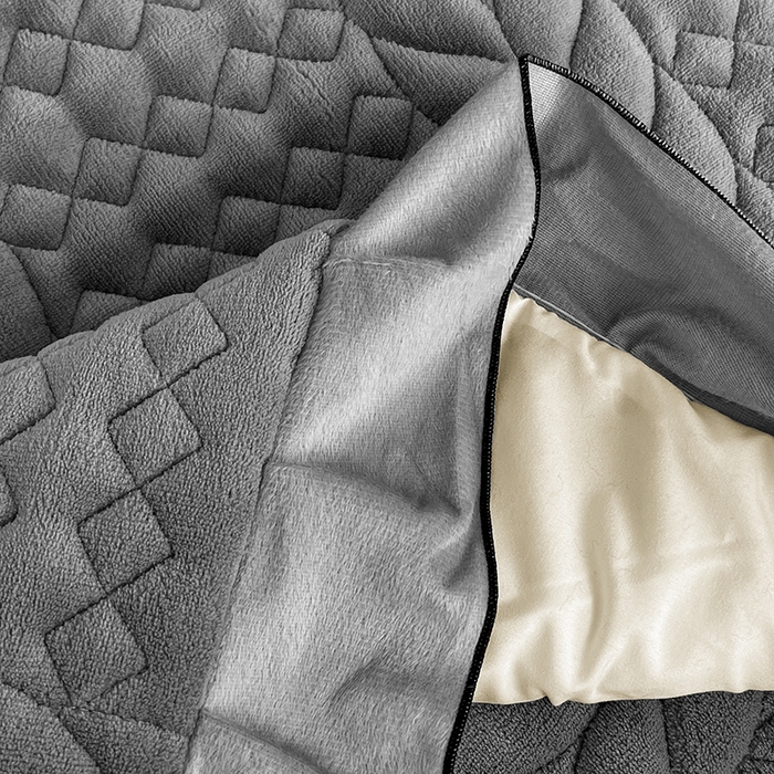 91家纺网 家纺一手货源 找家纺 圣比熊 2025新款A类牛奶绒花边夹棉枕套单人宿舍枕芯套枕头套一对-轻奢 花边轻奢款-星辰灰