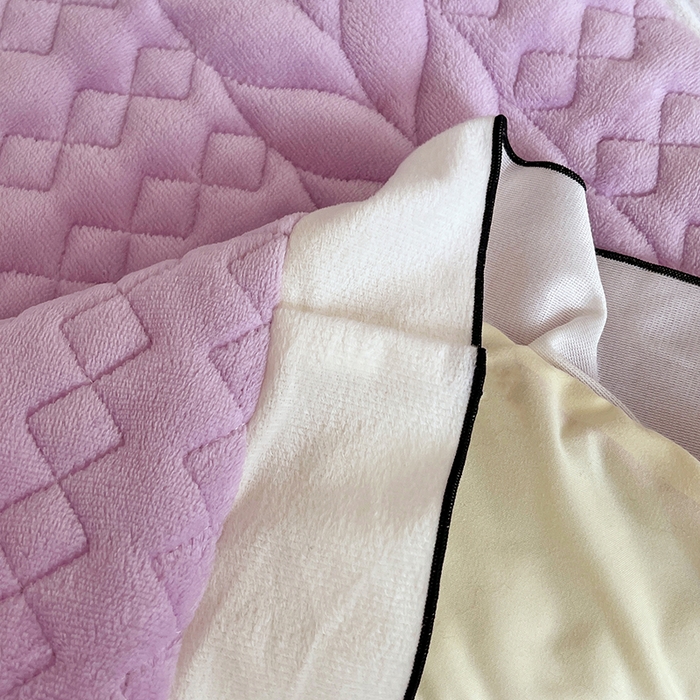 91家纺网 家纺一手货源 找家纺 圣比熊 2025新款A类牛奶绒花边夹棉枕套单人宿舍枕芯套枕头套一对-轻奢 花边轻奢款-梦幻紫