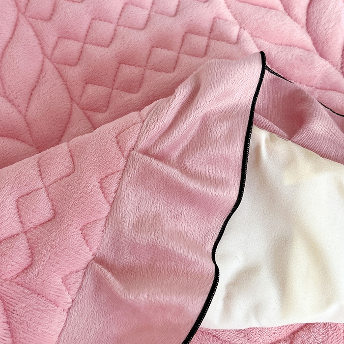 91家纺网 家纺一手货源 找家纺 圣比熊 2025新款A类牛奶绒花边夹棉枕套单人宿舍枕芯套枕头套一对-轻奢 花边轻奢款-浪漫粉