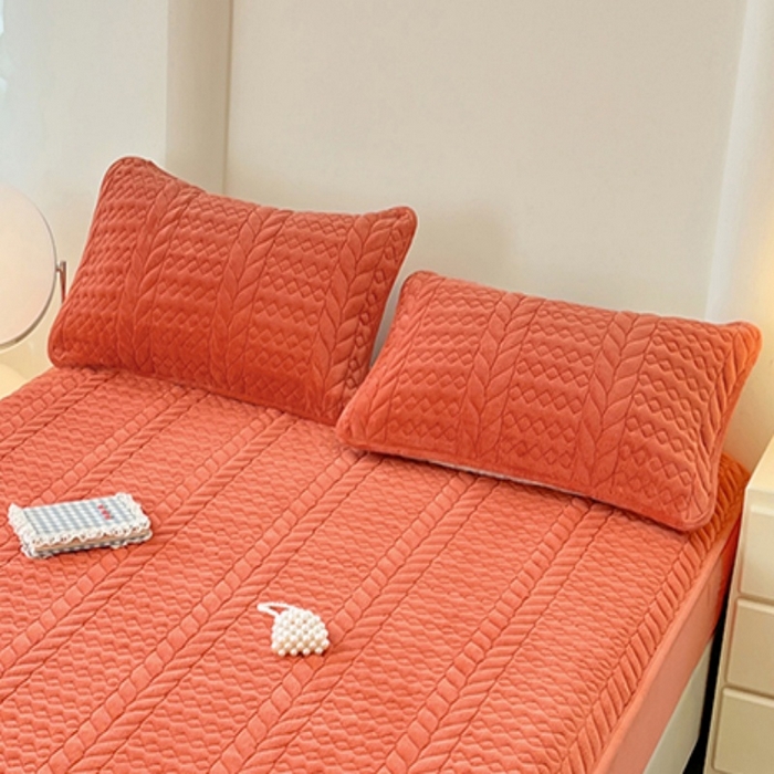 91家纺网 家纺一手货源 找家纺 梦舒羽 2025新款A类牛奶绒夹棉枕套单人宿舍枕芯套枕头套一对-轻奢 轻奢包边款-活力橙