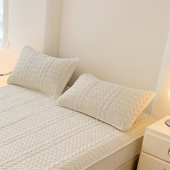 91家纺网 家纺一手货源 找家纺 梦舒羽 2025新款A类牛奶绒夹棉枕套单人宿舍枕芯套枕头套一对-轻奢 轻奢包边款-象牙白