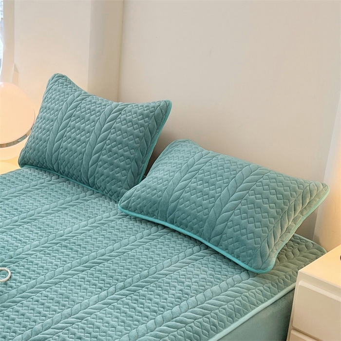 91家纺网 家纺一手货源 找家纺 梦舒羽 2025新款A类牛奶绒夹棉枕套单人宿舍枕芯套枕头套一对-轻奢 轻奢包边款-浅水兰