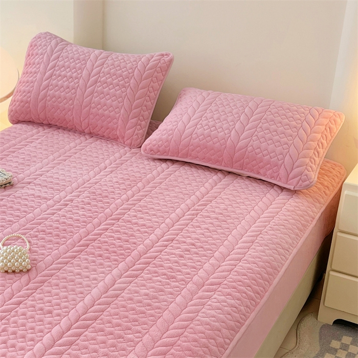 91家纺网 家纺一手货源 找家纺 梦舒羽 2025新款A类牛奶绒夹棉枕套单人宿舍枕芯套枕头套一对-轻奢 轻奢包边款-浪漫粉