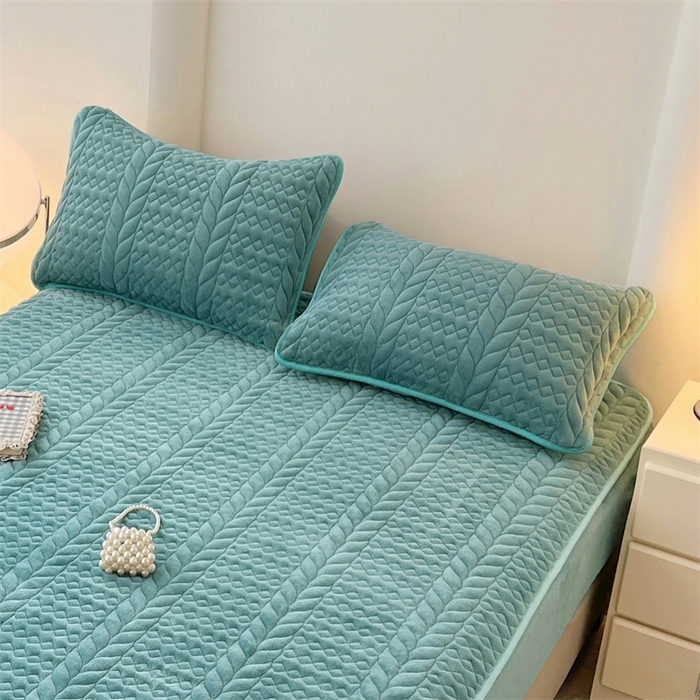 91家纺网 家纺一手货源 找家纺 梦舒羽 2025新款A类牛奶绒夹棉枕套单人宿舍枕芯套枕头套一对-轻奢 轻奢包边款-浅水兰