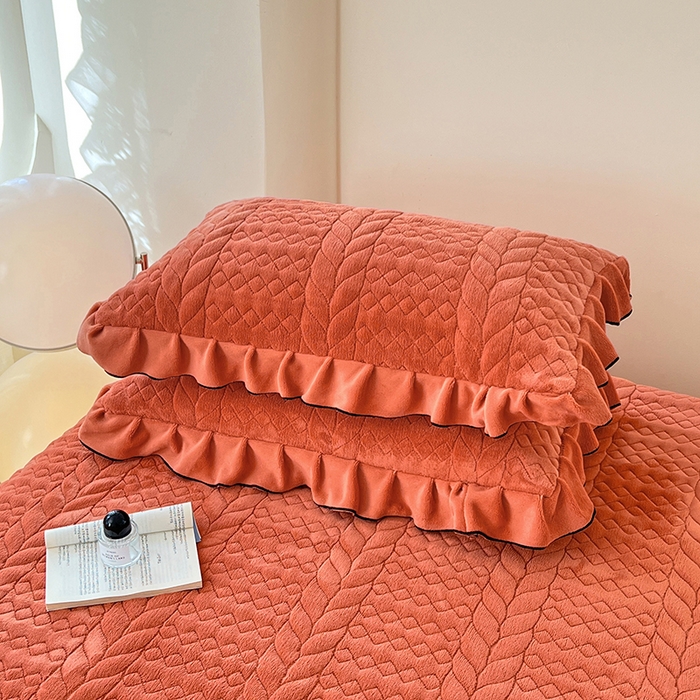 91家纺网 家纺一手货源 找家纺 （总）梦舒羽 2025新款A类牛奶绒花边夹棉枕套单人宿舍枕芯套枕头套一对-轻奢