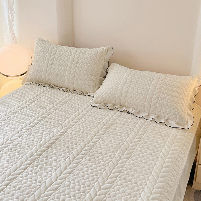 91家纺网 家纺一手货源 找家纺 梦舒羽 2025新款A类牛奶绒花边夹棉枕套单人宿舍枕芯套枕头套一对-轻奢 花边轻奢款-象牙白