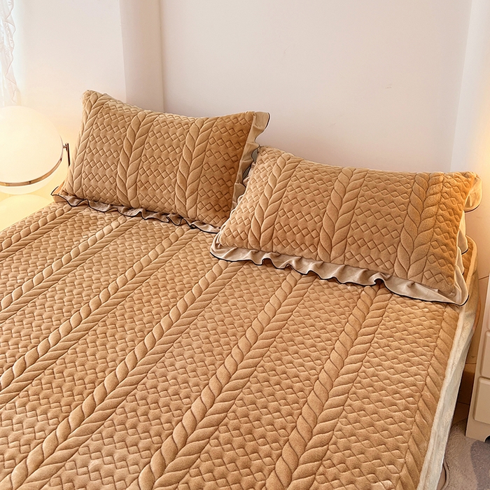 91家纺网 家纺一手货源 找家纺 梦舒羽 2025新款A类牛奶绒花边夹棉枕套单人宿舍枕芯套枕头套一对-轻奢 花边轻奢款-奶茶咖