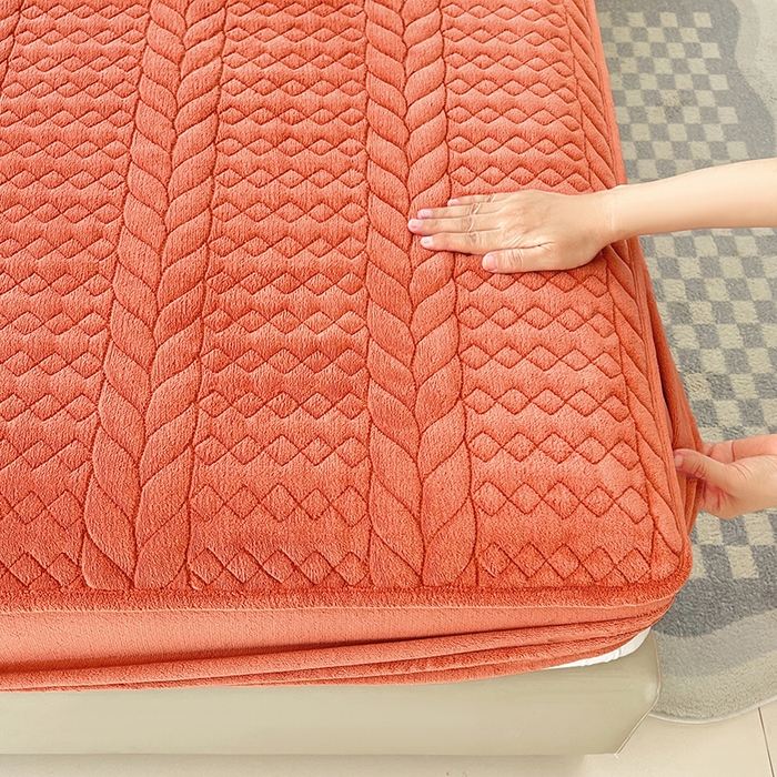 91家纺网 家纺一手货源 找家纺 （总）梦舒羽 2025新款A类牛奶绒夹棉床笠床单床盖床护垫保护罩三件套花边枕套-轻奢