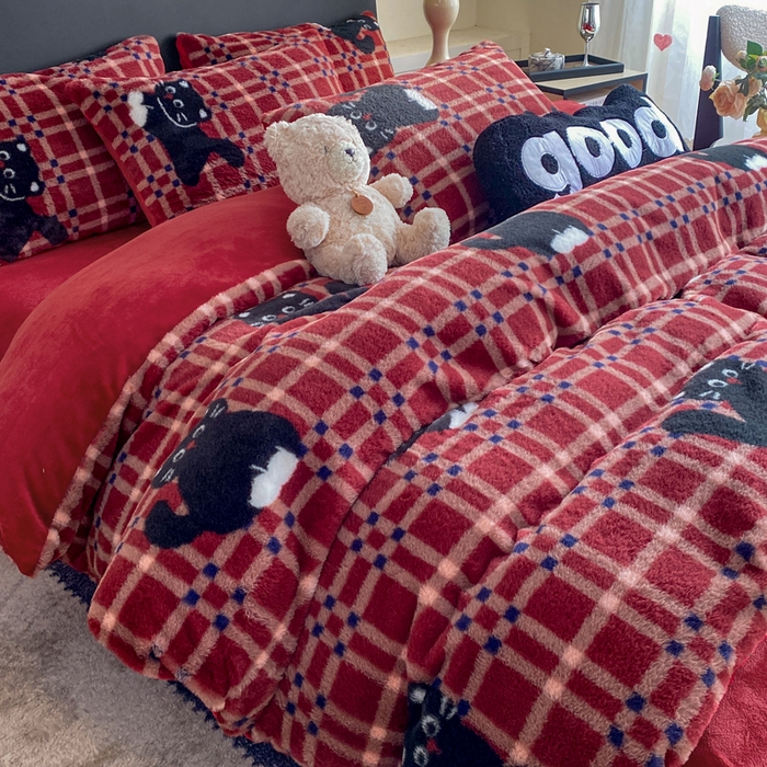 91家纺网 家纺一手货源 找家纺 （总）蝶帕家纺 2025新款兔毛绒印花四件套