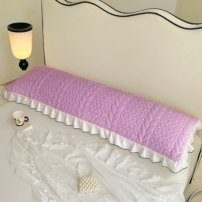 91家纺网 家纺一手货源 找家纺 梦舒羽 2025新款A类牛奶绒夹棉花边枕套情侣双人加长枕芯套枕头套-轻奢 花边轻奢款-梦幻紫