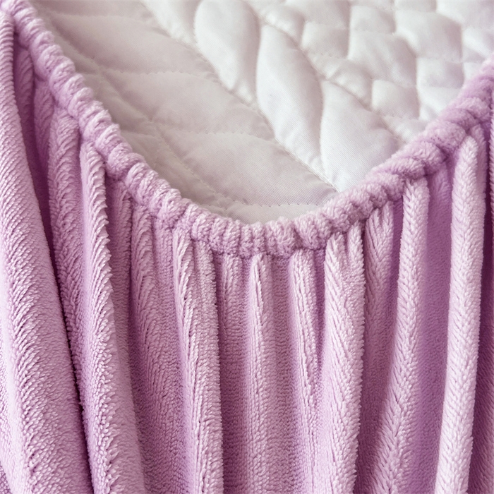 91家纺网 家纺一手货源 找家纺 梦舒羽 2025新款A类牛奶绒夹棉床笠床单床盖床罩床护垫床垫保护罩三件套-轻奢 轻奢款-梦幻紫