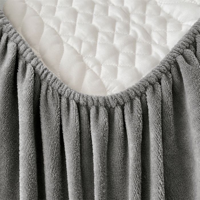 91家纺网 家纺一手货源 找家纺 梦舒羽 2025新款A类牛奶绒夹棉床笠床单床盖床罩床护垫床垫保护罩三件套-轻奢 轻奢款-星辰灰