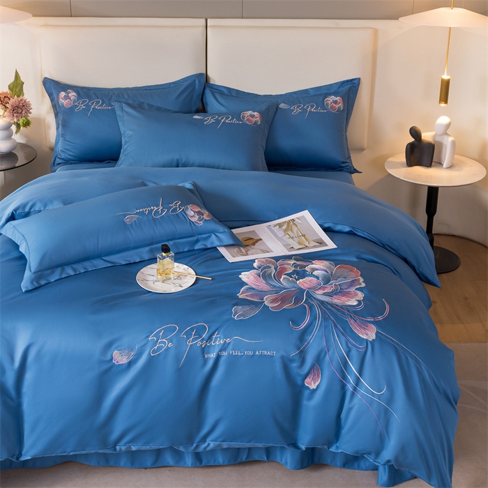 （总）大麦乐田 2023新款亲肤雅棉刺绣四件套-水月镜花