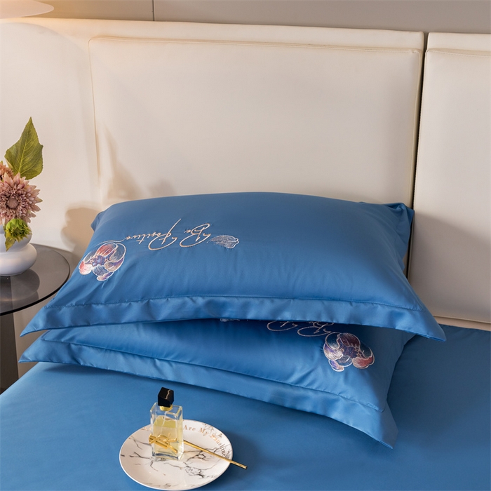 91家纺网 家纺一手货源 找家纺 （总）大麦乐田 2023新款亲肤雅棉刺绣四件套-水月镜花