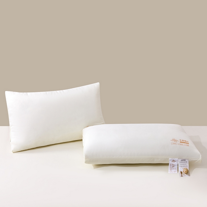 91家纺网 家纺一手货源 找家纺 永乐枕芯 2025新款捏角大豆蛋白枕枕头枕芯 白色低枕