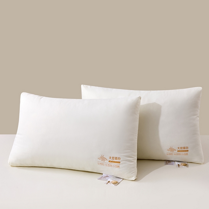 91家纺网 家纺一手货源 找家纺 永乐枕芯 2025新款捏角大豆蛋白枕枕头枕芯 白色低枕