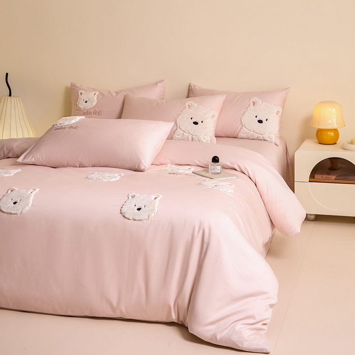 91家纺网 家纺一手货源 找家纺 （总）618家纺 2025新款长绒棉全棉 50S100支纯棉奶油大白系列四件套