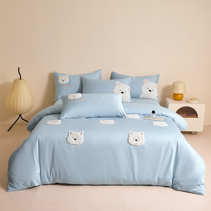 91家纺网 家纺一手货源 找家纺 （总）618家纺 2025新款长绒棉全棉 50S100支纯棉奶油大白系列四件套