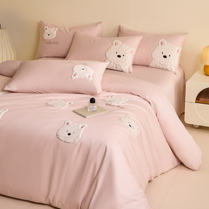 91家纺网 家纺一手货源 找家纺 （总）618家纺 2025新款长绒棉全棉 50S100支纯棉奶油大白系列四件套