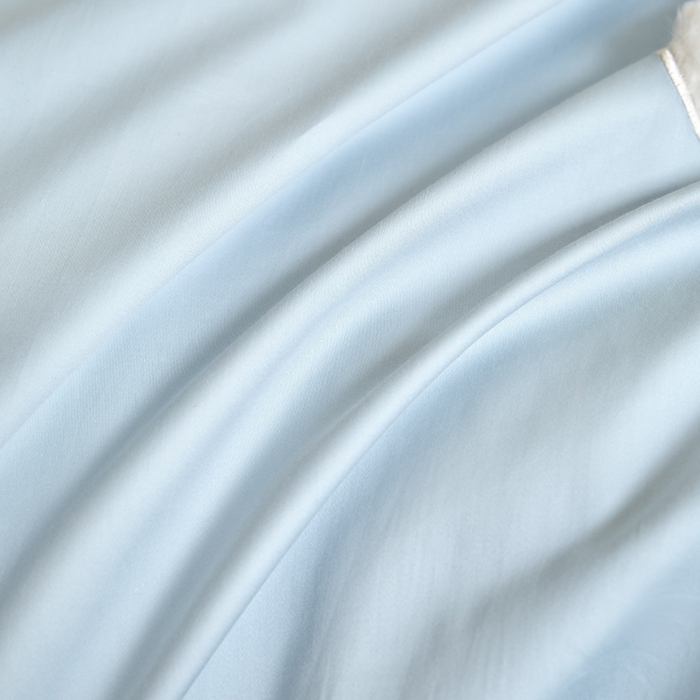 91家纺网 家纺一手货源 找家纺 618家纺 2025新款长绒棉全棉 50S100支纯棉奶油大白系列四件套 奶油大白蓝