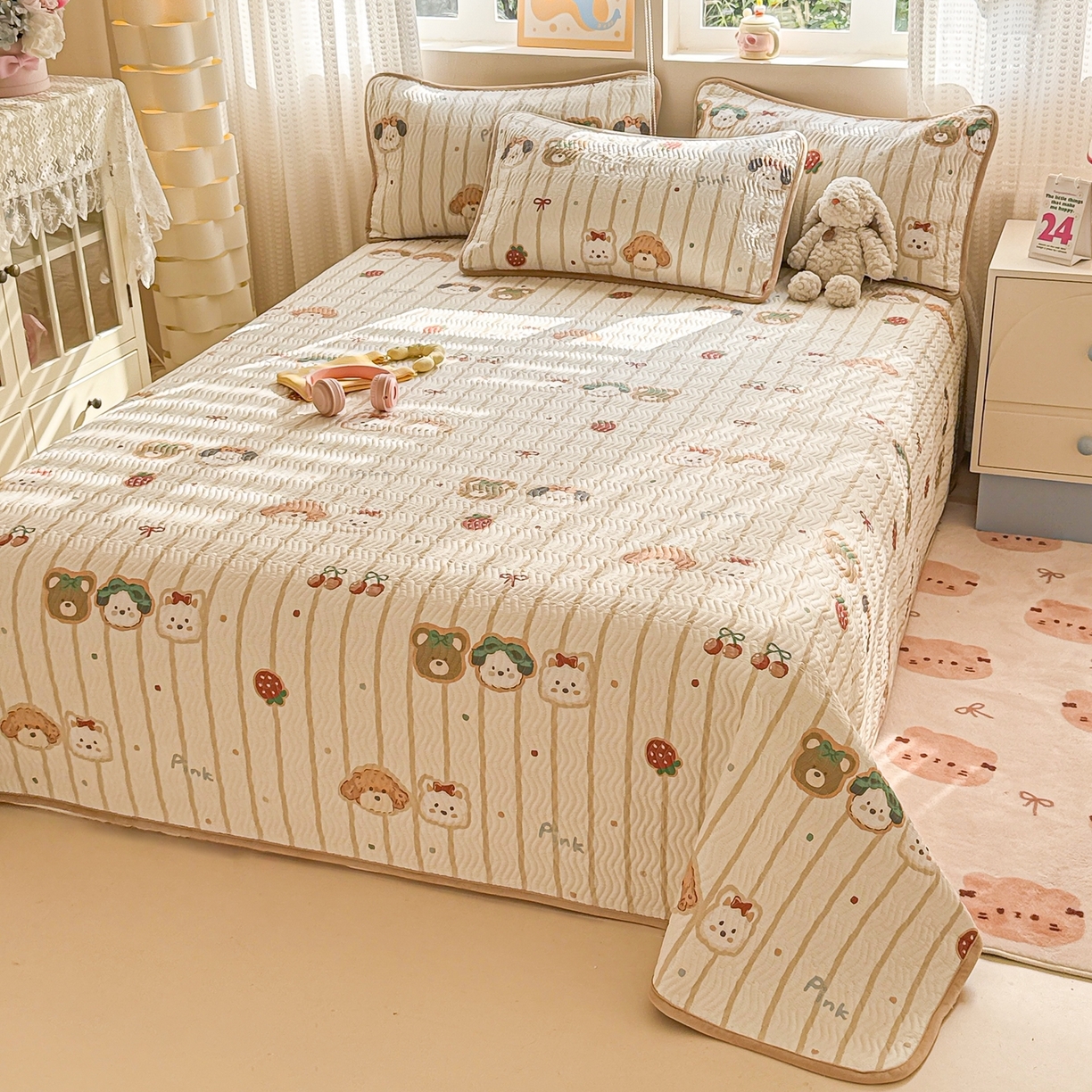 布兰鸟家纺【1店】 2025新款全棉宝宝绒夹棉床盖单品床盖床盖单件（四季换面用） 达乐宝贝