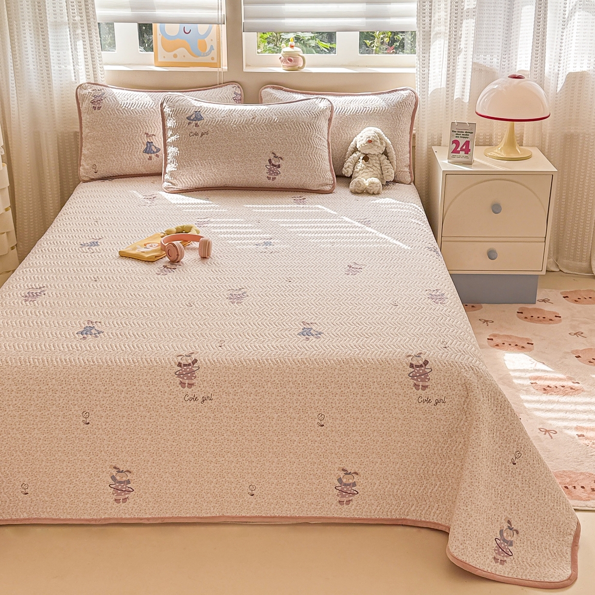 91家纺网 家纺一手货源 找家纺 布兰鸟家纺【1店】 2025新款全棉宝宝绒夹棉床盖单品床盖床盖单件（四季换面用） 美吉宠宝