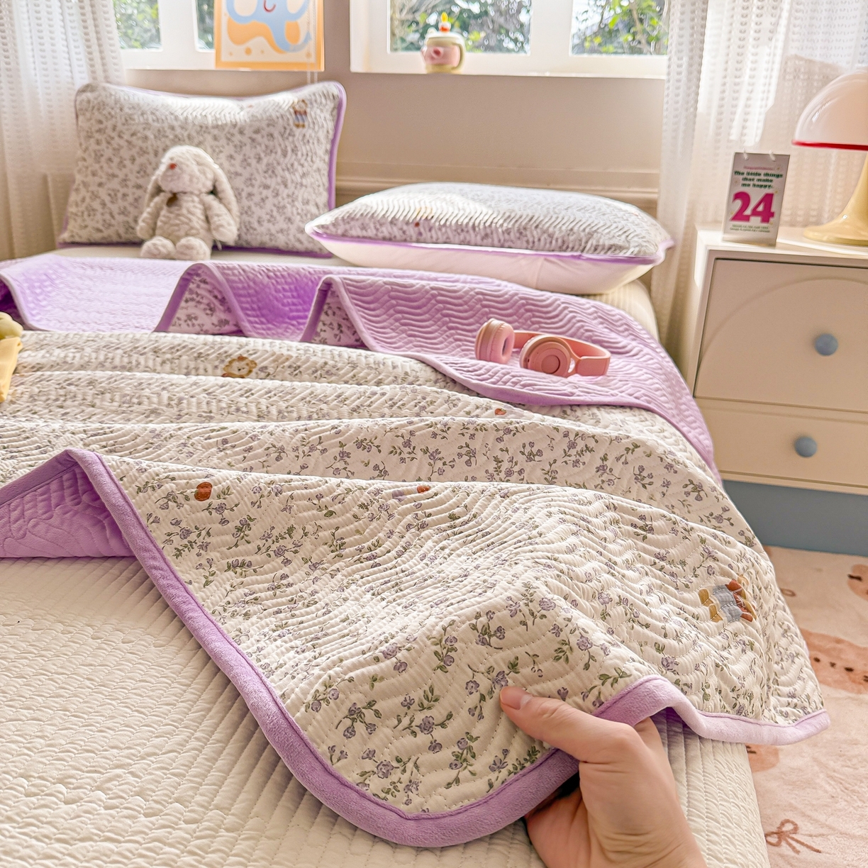 91家纺网 家纺一手货源 找家纺 布兰鸟家纺【1店】 2025新款全棉宝宝绒夹棉床盖单品床盖床盖单件（四季换面用） 阳光狮子