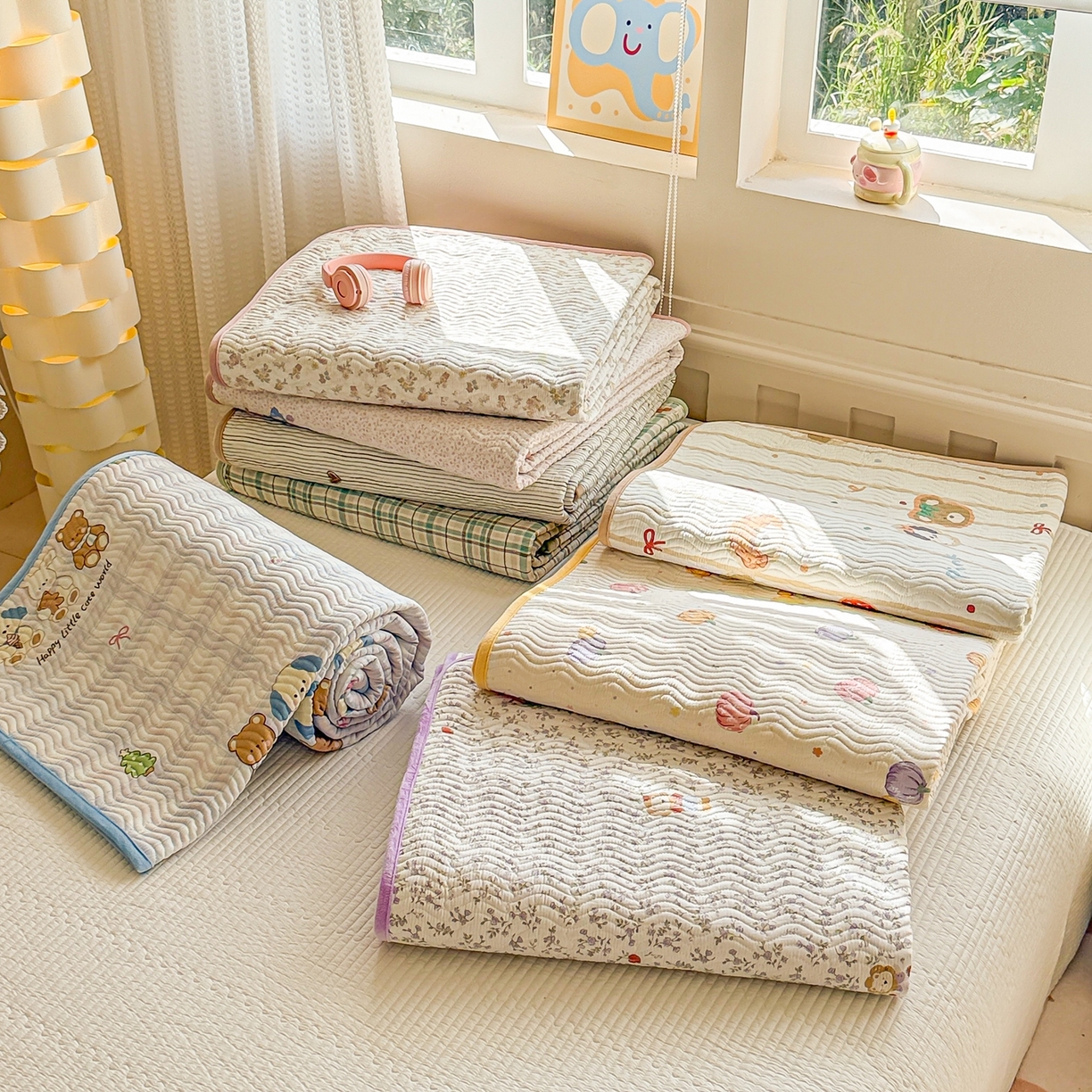 91家纺网 家纺一手货源 找家纺 布兰鸟家纺【1店】 2025新款全棉宝宝绒夹棉床盖单品床盖床盖单件（四季换面用） 组合图仅做展示不可下单