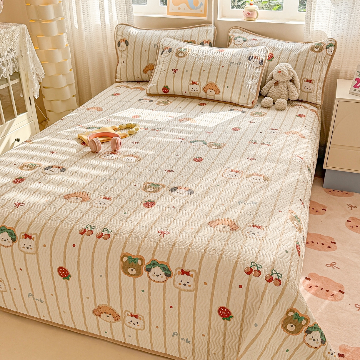 91家纺网 家纺一手货源 找家纺 （总）布兰鸟家纺【1店】 2025新款全棉宝宝绒夹棉床盖单品床盖床盖单件（四季换面用）