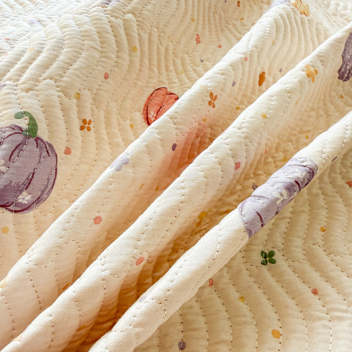 91家纺网 家纺一手货源 找家纺 布兰鸟家纺【1店】 2025新款全棉宝宝绒夹棉床盖单品床盖床盖单件（四季换面用） 贝贝南瓜