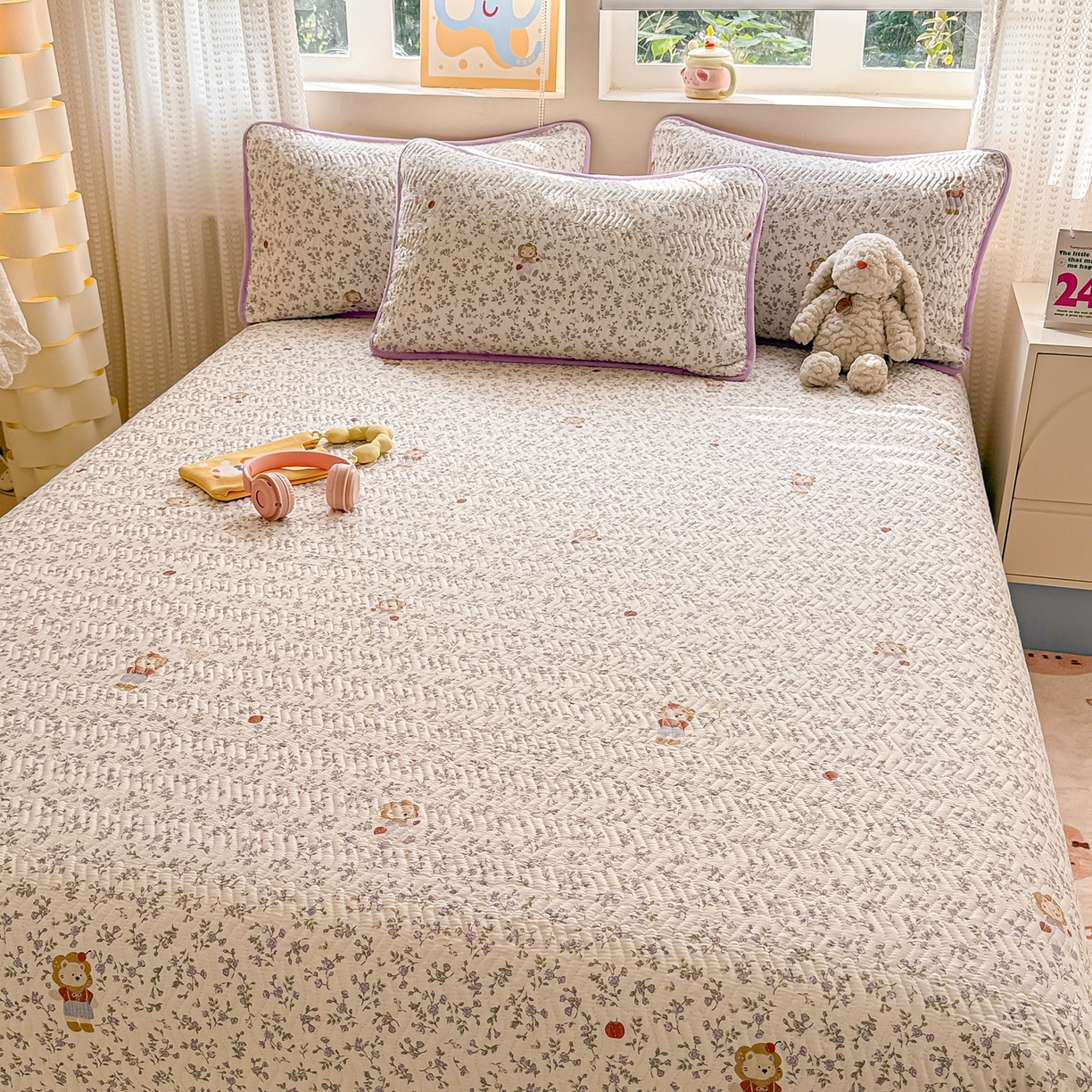 91家纺网 家纺一手货源 找家纺 布兰鸟家纺【1店】 2025新款全棉宝宝绒夹棉床盖单品床盖床盖单件（四季换面用） 阳光狮子