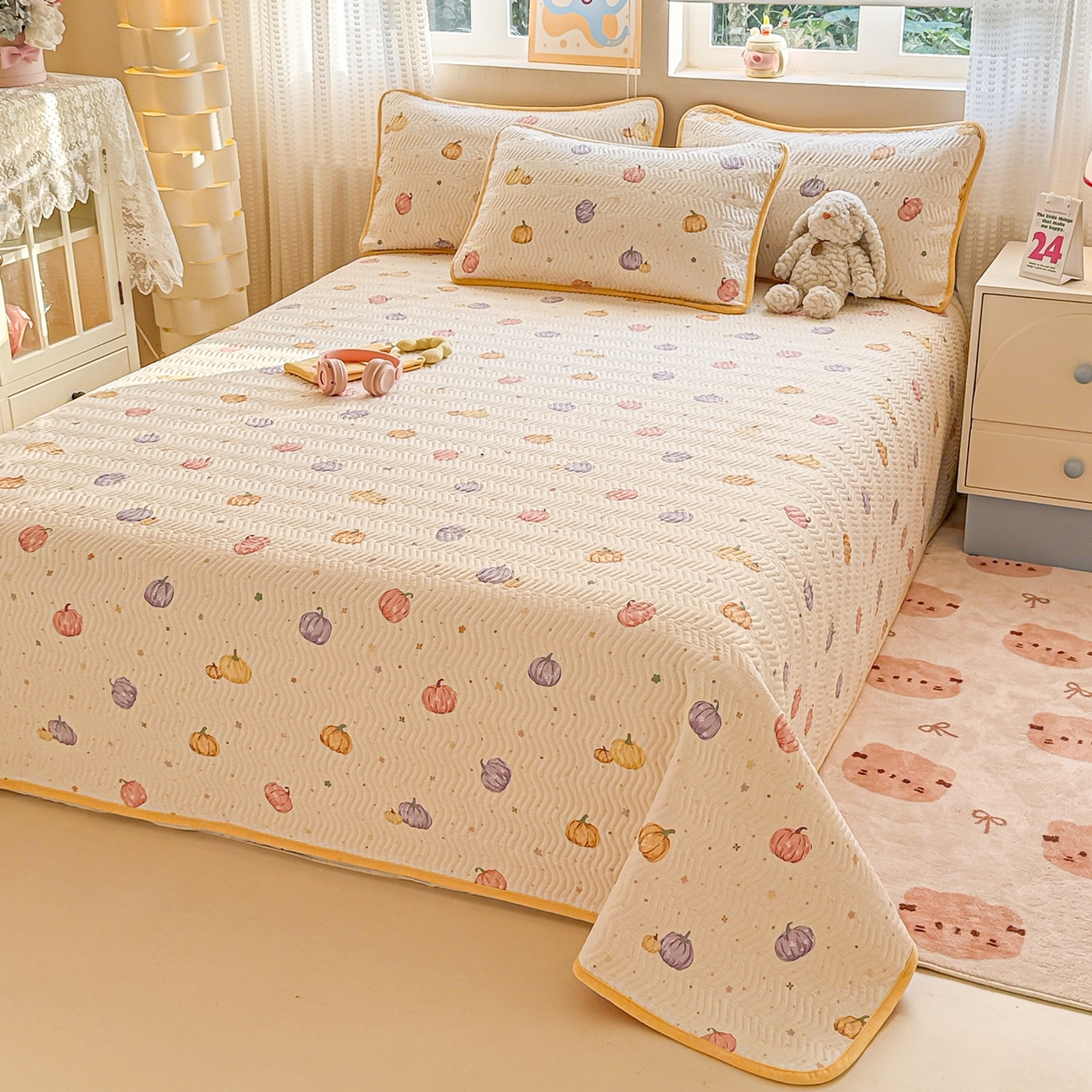 91家纺网 家纺一手货源 找家纺 （总）布兰鸟家纺【1店】 2025新款全棉宝宝绒夹棉床盖单品床盖床盖单件（四季换面用）