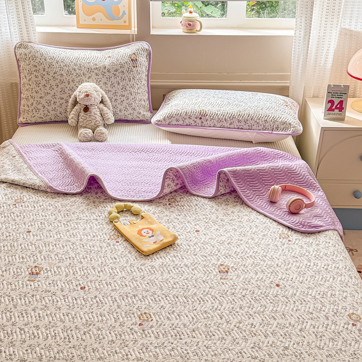 91家纺网 家纺一手货源 找家纺 布兰鸟家纺【1店】 2025新款全棉宝宝绒夹棉床盖单品床盖床盖单件（四季换面用） 阳光狮子