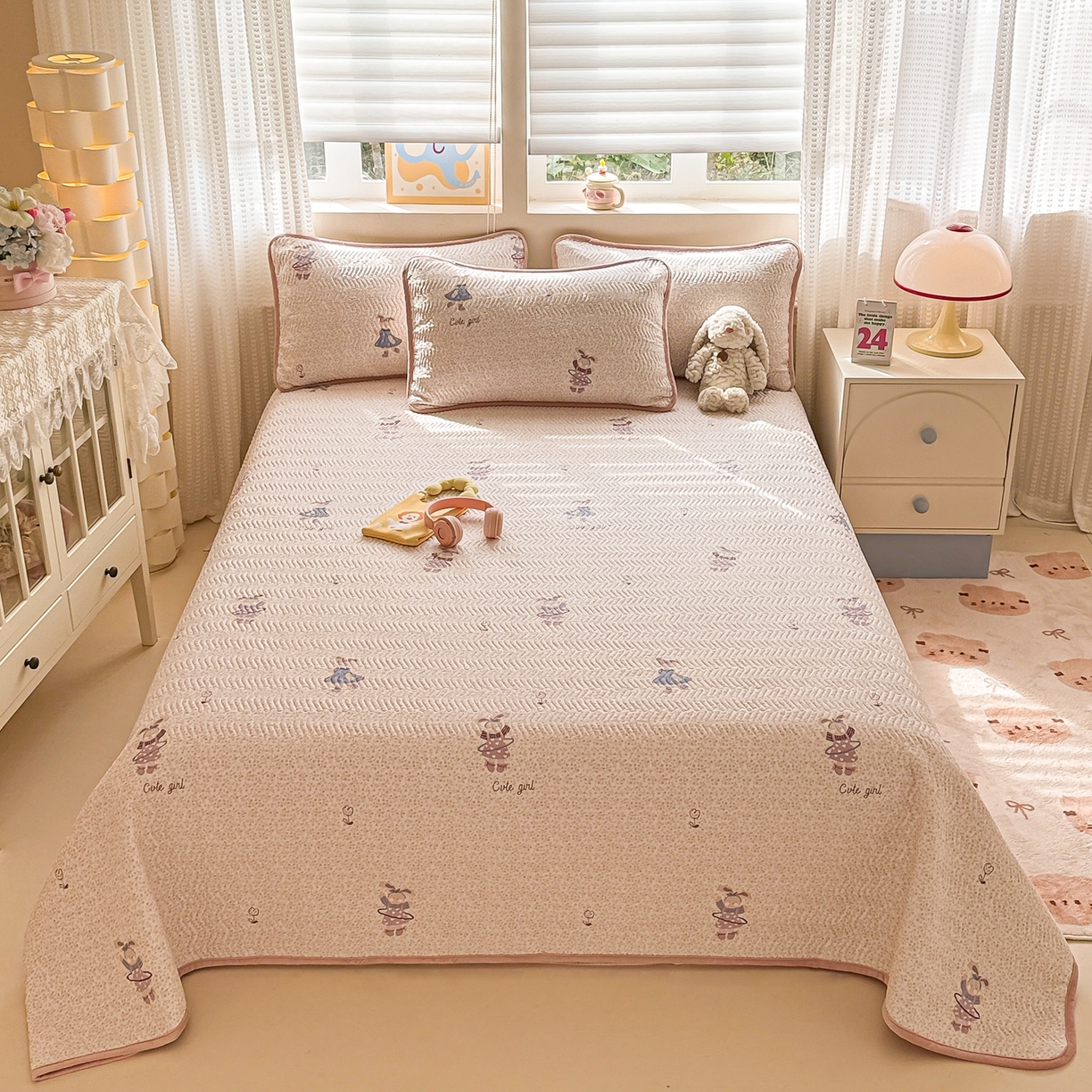 91家纺网 家纺一手货源 找家纺 布兰鸟家纺【1店】 2025新款全棉宝宝绒夹棉床盖单品床盖床盖单件（四季换面用） 美吉宠宝